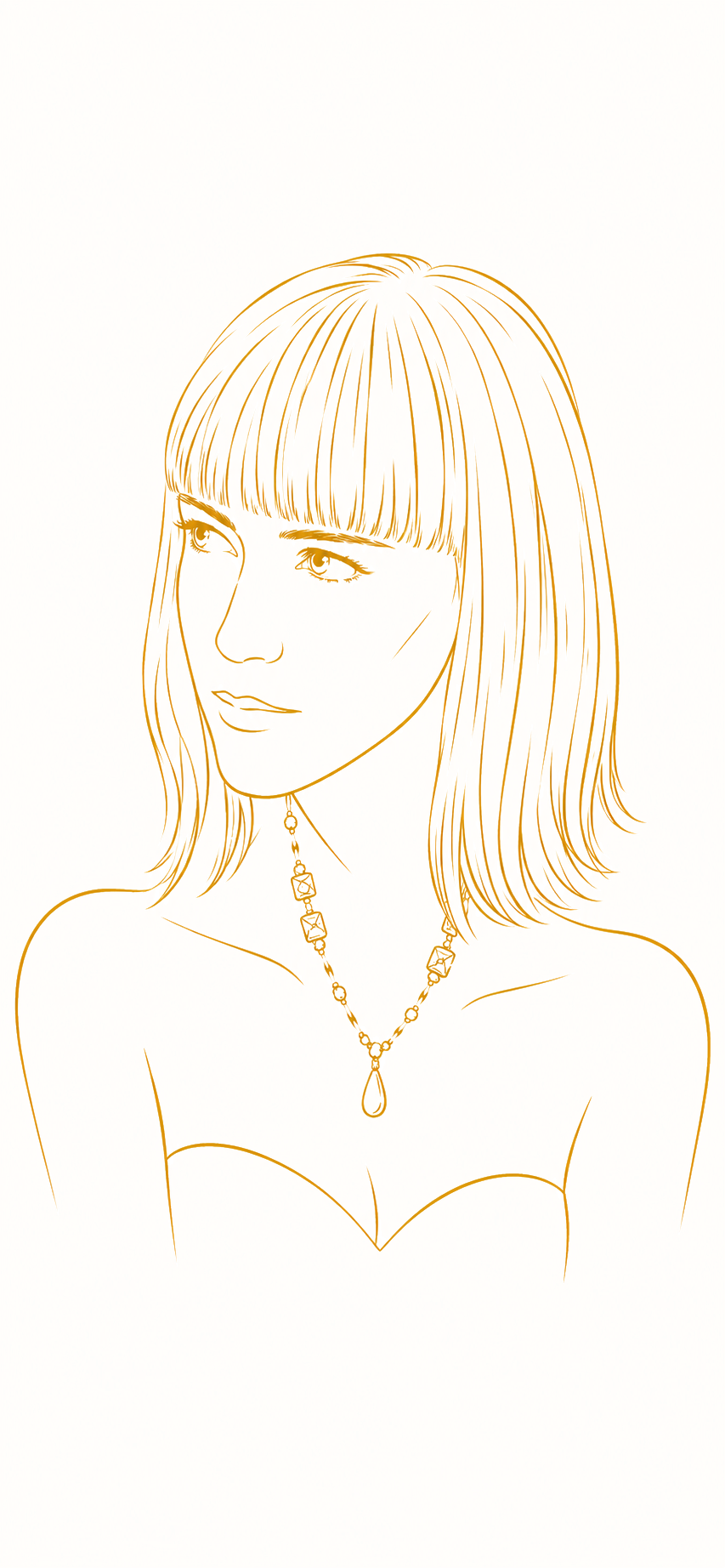 Portrait in gold line